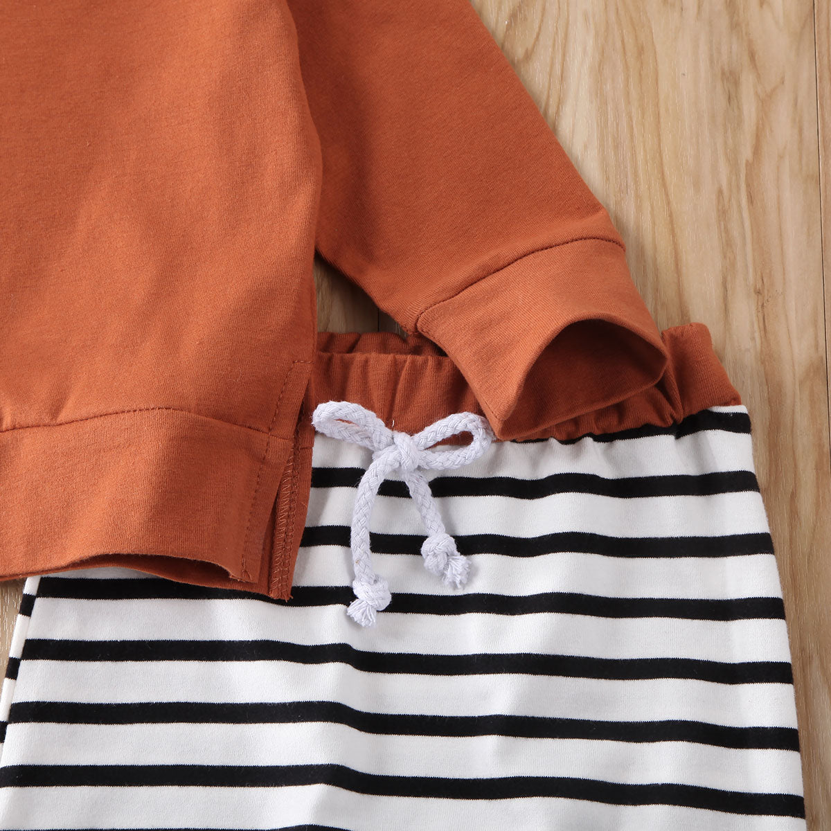 Baby Boys Casual Hooded Tops with Striped Pants