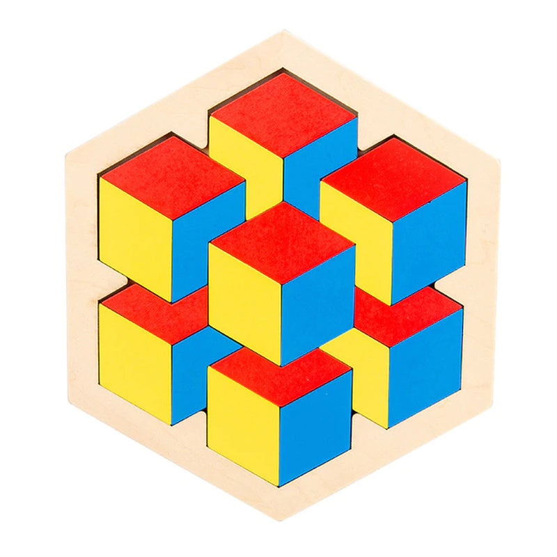 Baby & Kids Montessori Wooden Tangram Puzzle & Jigsaw 3D Puzzle