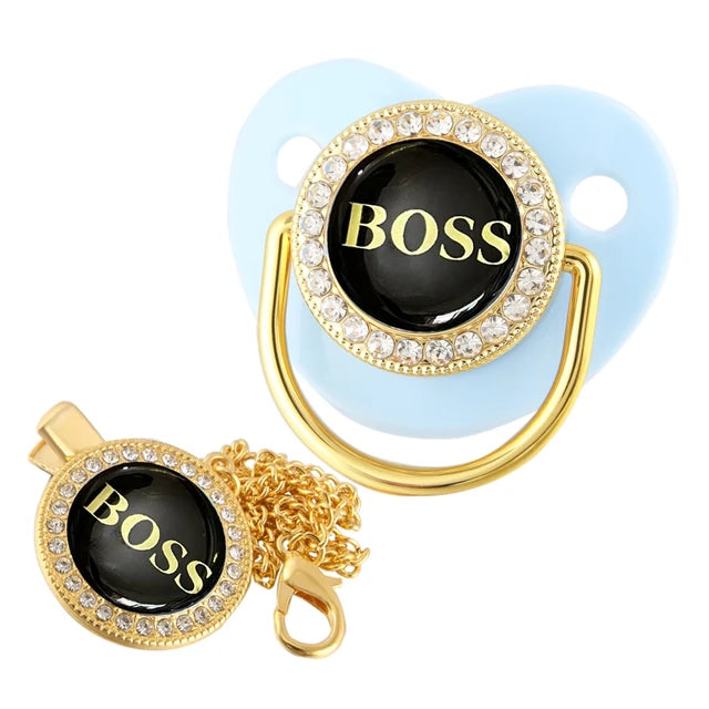 Boss Baby Pacifier with Pacifier Clip, Silicone & BPA Free