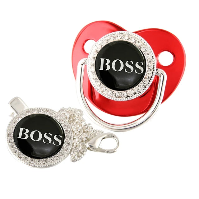 Boss Baby Pacifier with Pacifier Clip, Silicone & BPA Free