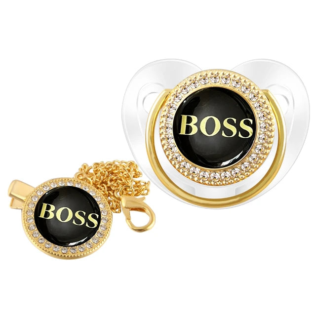 Boss Baby Pacifier with Pacifier Clip, Silicone & BPA Free