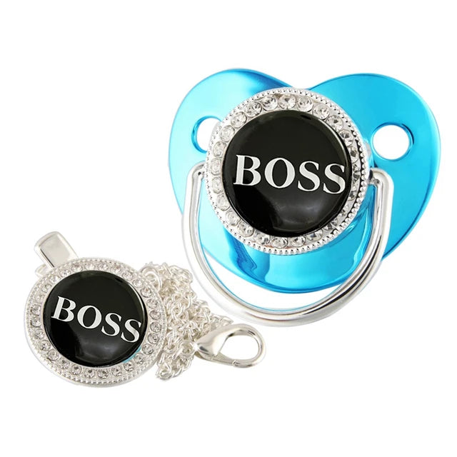 Boss Baby Pacifier with Pacifier Clip, Silicone & BPA Free