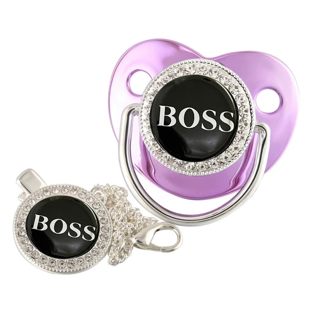 Boss Baby Pacifier with Pacifier Clip, Silicone & BPA Free
