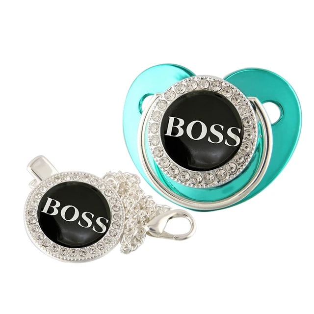 Boss Baby Pacifier with Pacifier Clip, Silicone & BPA Free