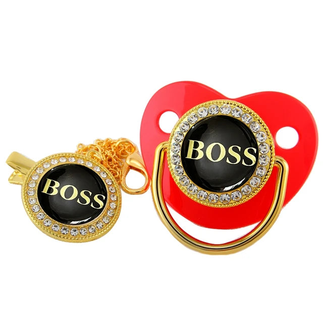 Boss Baby Pacifier with Pacifier Clip, Silicone & BPA Free