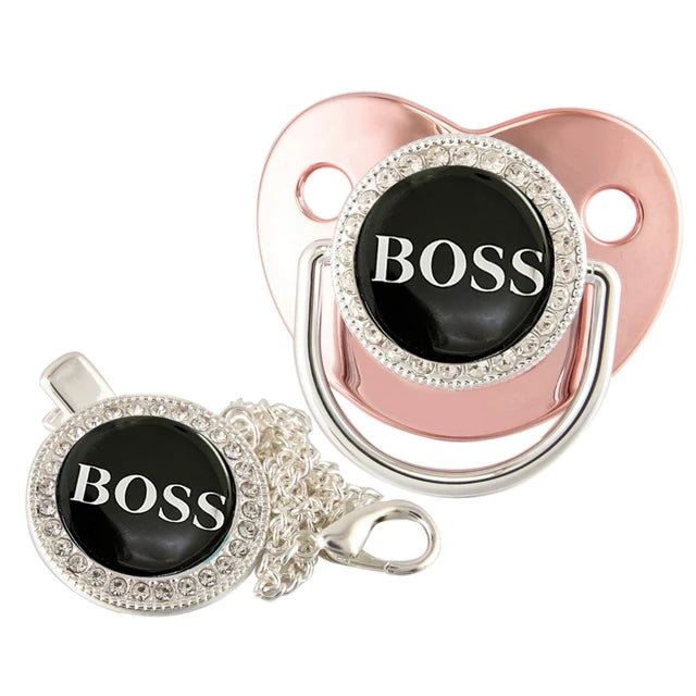 Boss Baby Pacifier with Pacifier Clip, Silicone & BPA Free