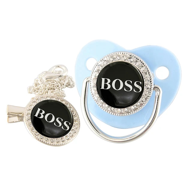 Boss Baby Pacifier with Pacifier Clip, Silicone & BPA Free
