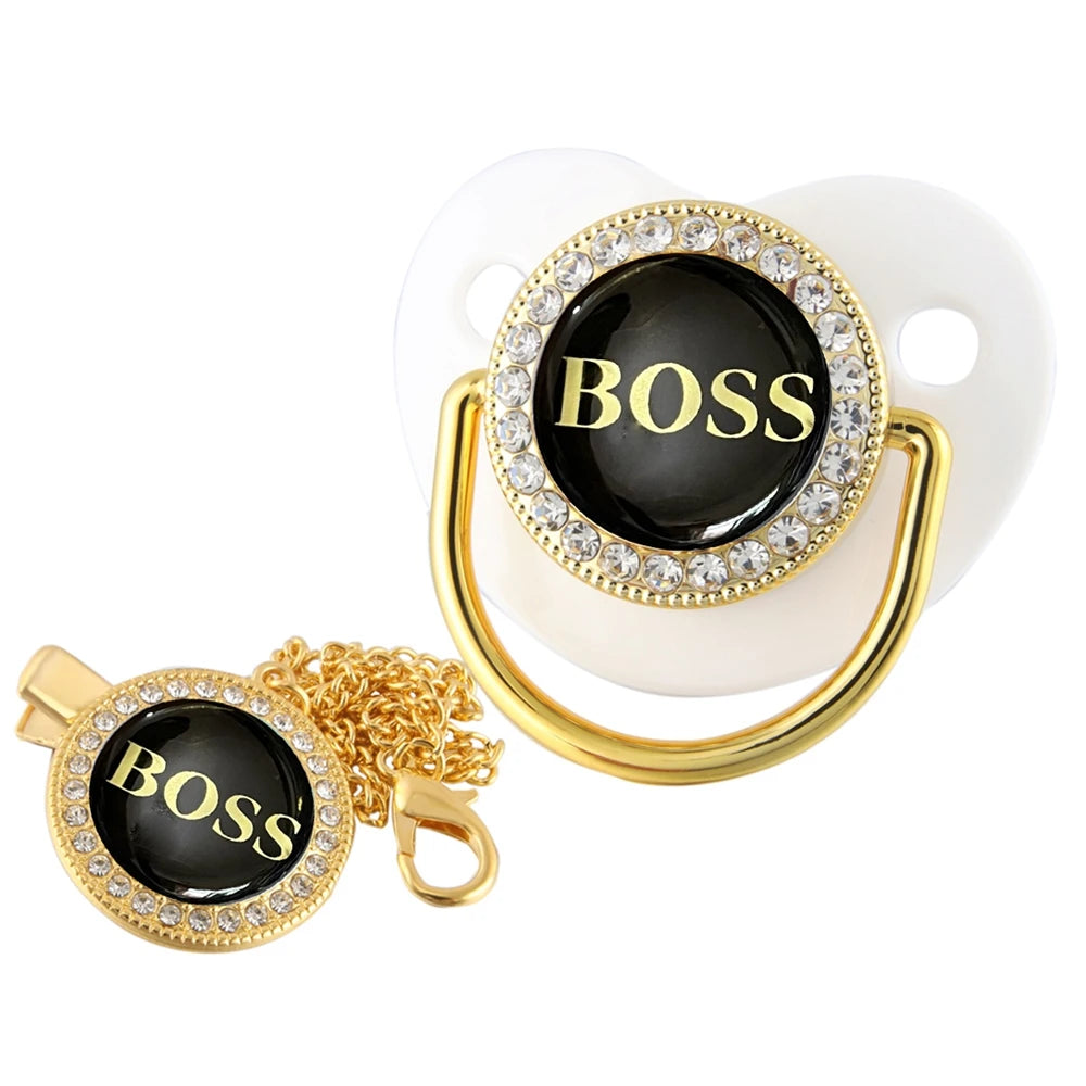 Boss Baby Pacifier with Pacifier Clip, Silicone & BPA Free