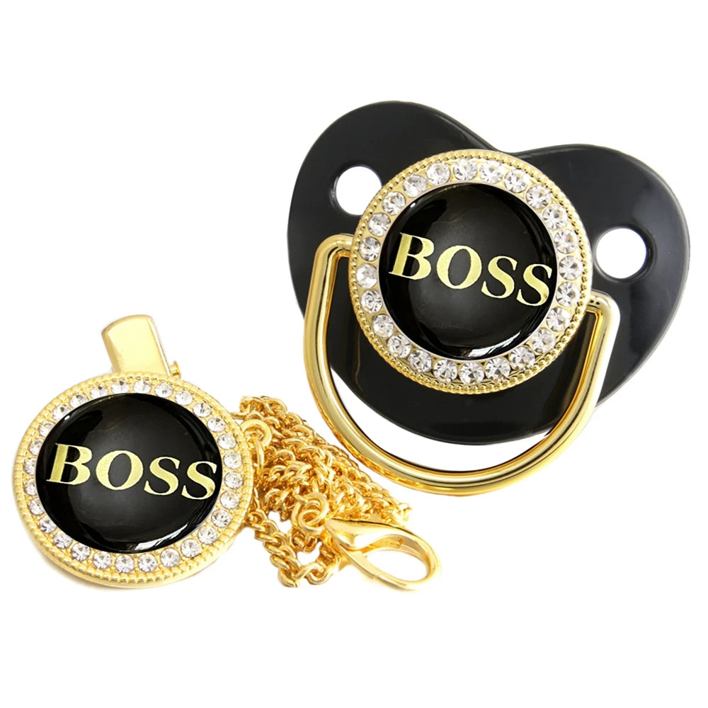 Boss Baby Pacifier with Pacifier Clip, Silicone & BPA Free