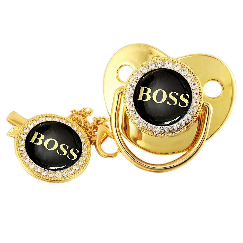 Boss Baby Pacifier with Pacifier Clip, Silicone & BPA Free