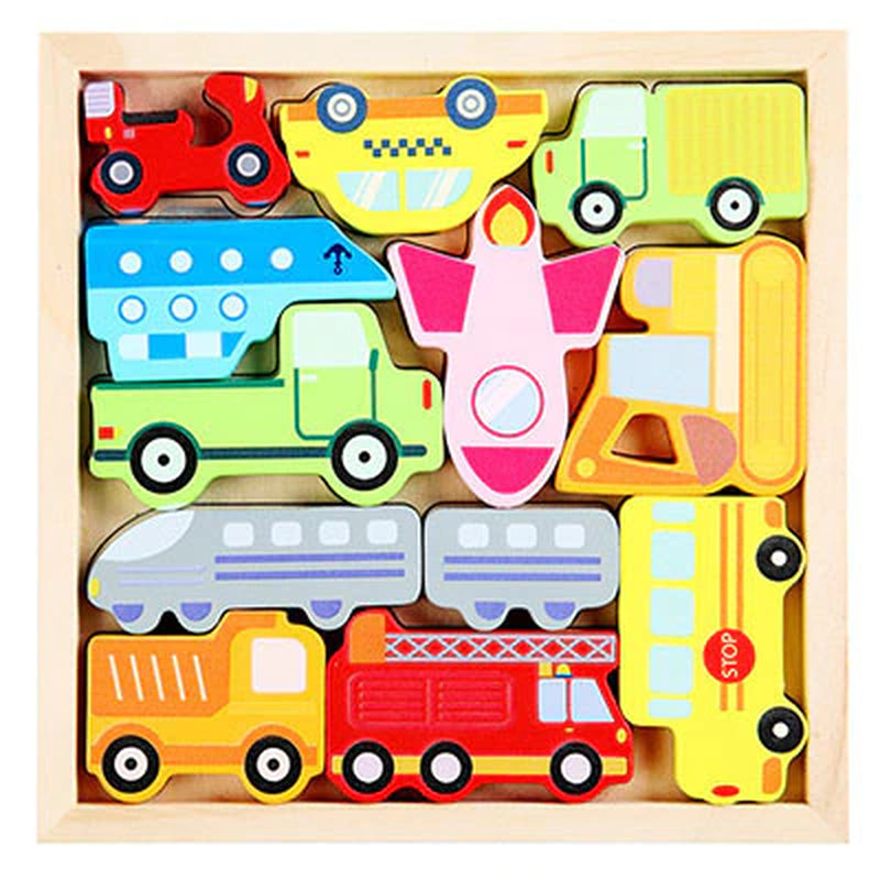 Baby & Kids Montessori Wooden Tangram Puzzle & Jigsaw 3D Puzzle