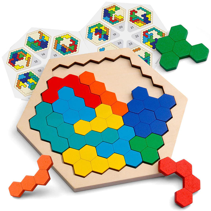 Baby & Kids Montessori Wooden Tangram Puzzle & Jigsaw 3D Puzzle