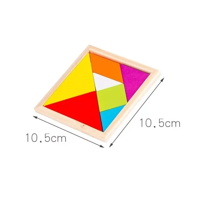 Baby & Kids Montessori Wooden Tangram Puzzle & Jigsaw 3D Puzzle