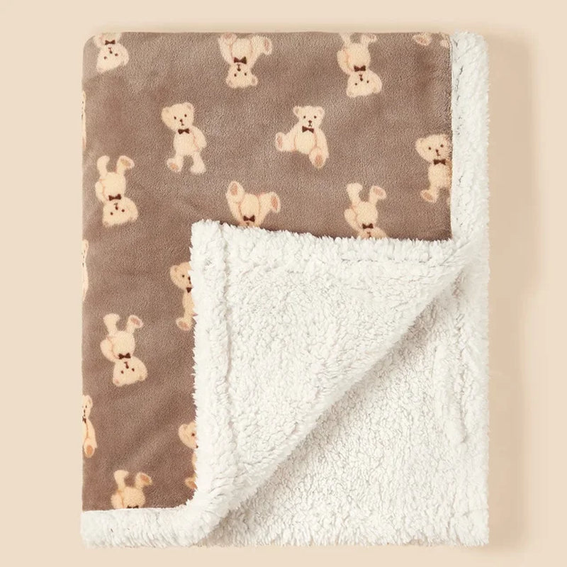 Baby Blanket Swaddle Wrap, Flannel Lamb Fleece Warm Quilt (75X100cm)