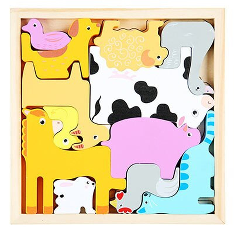 Baby & Kids Montessori Wooden Tangram Puzzle & Jigsaw 3D Puzzle