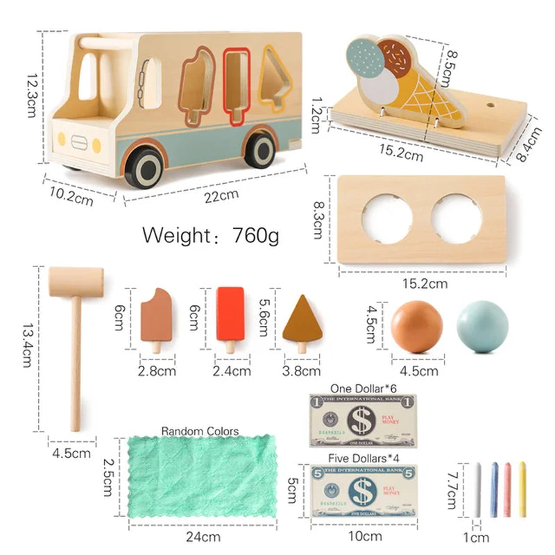 Baby Montessorri Toys Wooden Five-In-One Wooden Multifunctional Toys Activity Cube Silicone Geometric Blocks Educational Toys